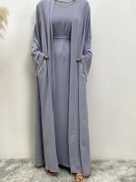 Modèle d'abaya bleu ciel fluide