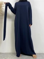 Abaya élégante en bleu nuit