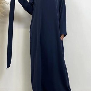 Abaya élégante en bleu nuit