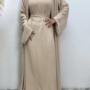 Abaya Champagne élégante et raffinée pour femmes