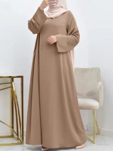 Abaya ample beige sable style Dubai