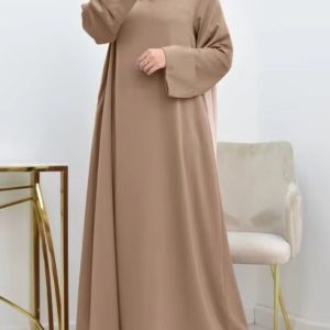 Abaya ample beige sable style Dubai