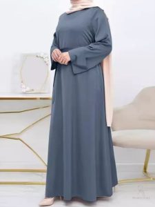 Abaya ample gris perle style Dubai