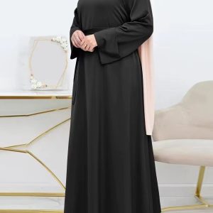 Abaya Dubai élégante en noir, coupe ample