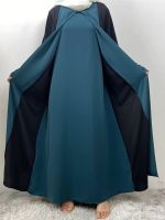 Abaya kimono bleu émeraude pour femme