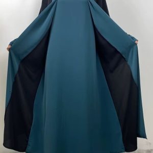 Abaya kimono bleu émeraude pour femme