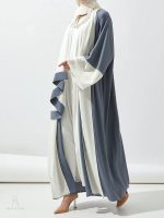 Kimono bleu perle, élégant abaya Dubai