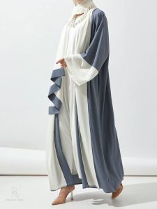 Kimono bleu perle, élégant abaya Dubai