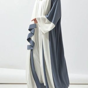 Kimono bleu perle, élégant abaya Dubai