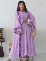 Abaya kimono lilas impérial style Dubai