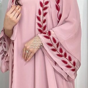 Abaya rose blush style kimono, chic et confortable