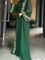 Abaya vert émeraude avec design kimono raffiné
