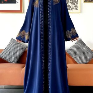 Abaya Dubai bleue avec design sophistiqué