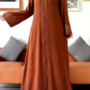 Abaya luxe cuivre intense de style Dubai