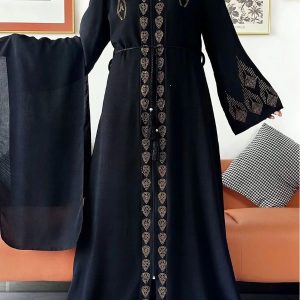 Abaya luxe Onyx de style Dubai