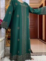 Abaya Dubai en vert jade, style chic et raffiné