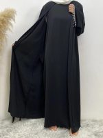 Mode abaya Dubaï en tissu noir