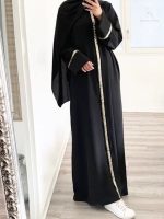 Abaya urbaine noire élégante de style Dubai
