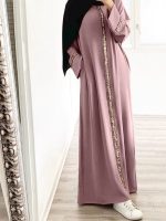 Abaya urbaine rose figue élégante pour femmes
