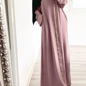 Abaya urbaine rose figue élégante pour femmes