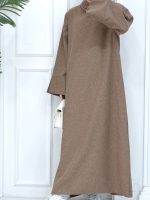 Abaya femme Dubaï couleur café élégante et moderne