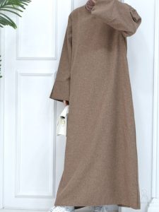 Abaya femme Dubaï couleur café élégante et moderne