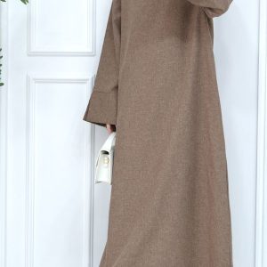 Abaya femme Dubaï couleur café élégante et moderne