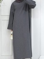 Abaya femme gris foncé élégante de Dubaï