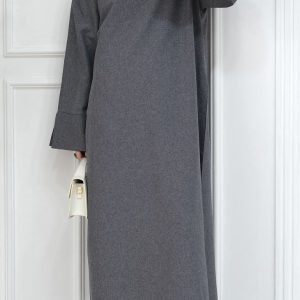 Abaya femme gris foncé élégante de Dubaï