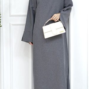 Abaya moderne pour femme, couleur gris foncé, style Dubaï