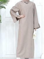Abaya femme kaki élégante inspirée de Dubaï