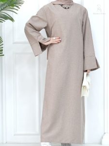 Abaya femme kaki élégante inspirée de Dubaï