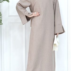 Abaya femme kaki élégante inspirée de Dubaï