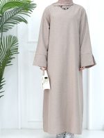 Abaya dubaïenne en kaki pour femme, style moderne et chic