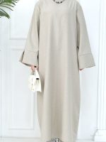 Abaya femme Dubaï en tissu taro élégant