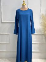 Abaya moderne femme bleu brouillard