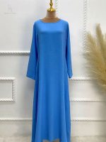 Abaya moderne bleue pour femme élégante
