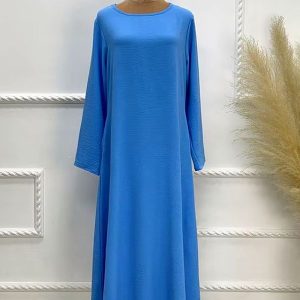 Abaya moderne bleue pour femme élégante