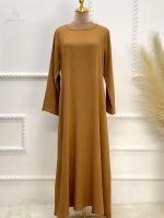 Abaya moderne kaki pour femme élégante