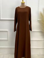 Abaya moderne femme marron élégante et stylée