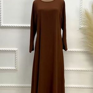 Abaya moderne femme marron élégante et stylée