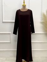 Abaya moderne femme marron foncé élégante et chic