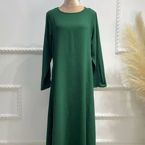Abaya moderne femme vert foncé élégante et raffinée