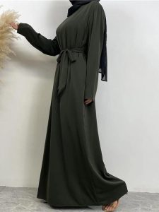 Abaya kaki chic pour un look raffiné