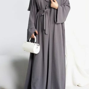 Abaya Kimono 2 pièces en gris