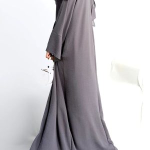 Abaya Kimono gris avec design élégant et moderne