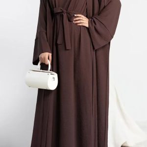 Abaya Kimono marron, élégante et confortable en deux parties