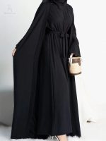 Abaya Kimono féminine en noir, style chic et raffiné