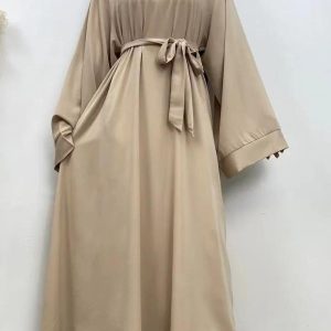 Abaya kimono beige crème élégante et moderne