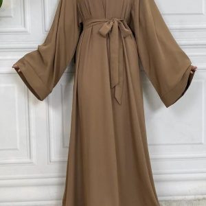 Abaya kimono Beige Sable élégante et moderne